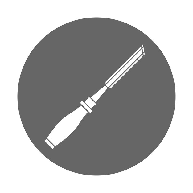 Simple illustration of chisel concept of work tools for design