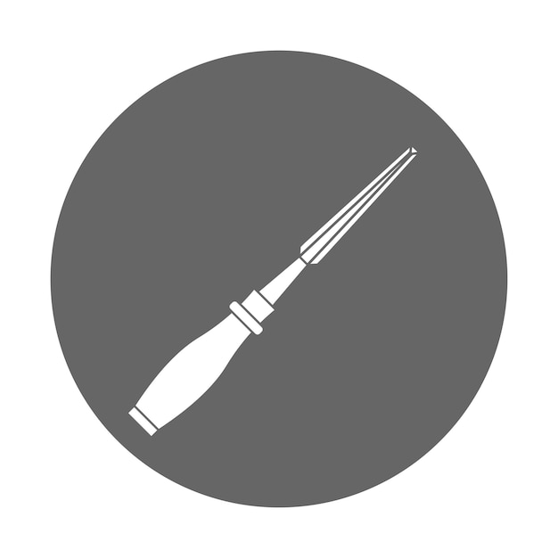 Simple illustration of chisel concept of work tools for design