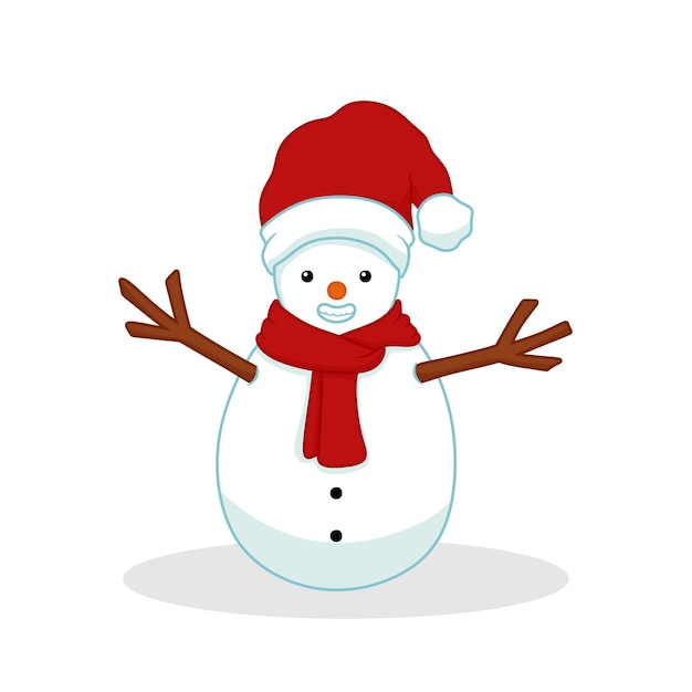 Простая иллюстрация рождественского снеговика
