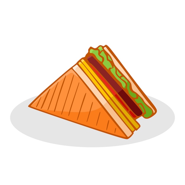 Vector simple illustration of a delicious sandwich