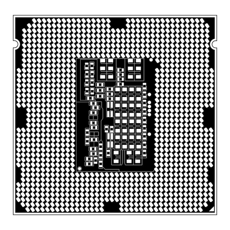 Vector 디지털 전자 컴퓨터 cpu 칩 아이콘의 간단한 그림