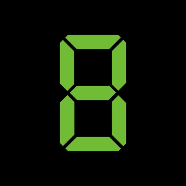 Simple illustration of digital number electronic figure of number eight flat style