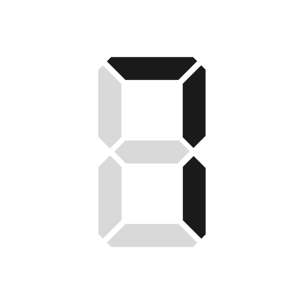 Simple illustration of digital number Electronic figure of number seven