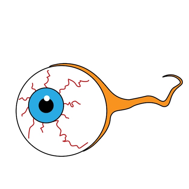 Simple illustration of eyeball Concept icon for halloween day Flat style