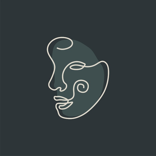 A simple illustration of a face with a wavy line in the middle
