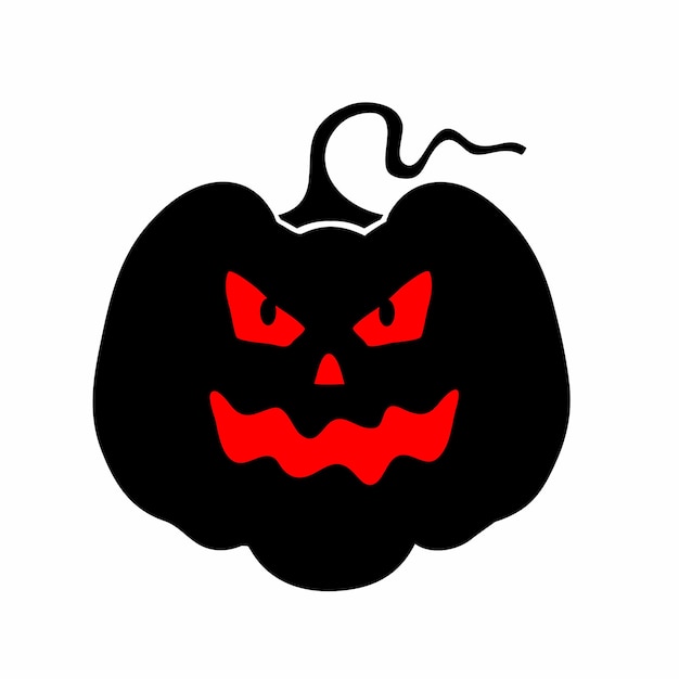 Simple illustration of Halloween pumpkin Silhouette of a sinister pumpkin