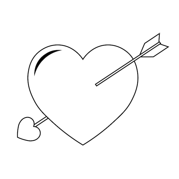 Simple illustration of heart icon for St Valentines Day