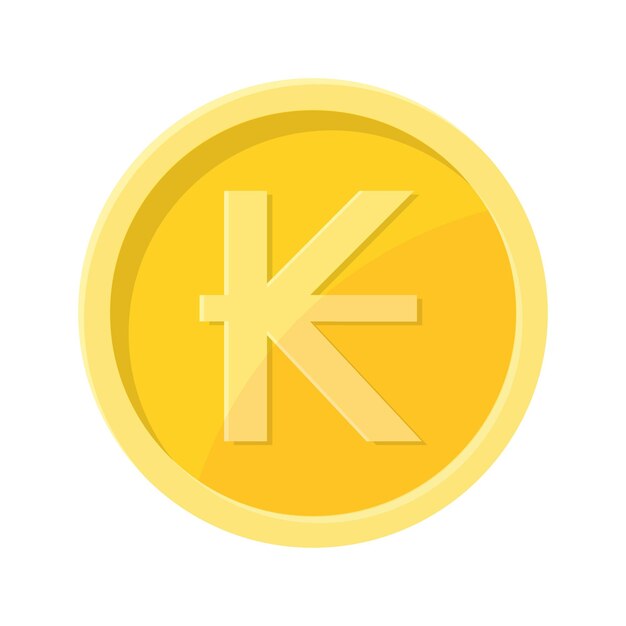 Simple illustration of Kip coin Concept of internet currency Flat style