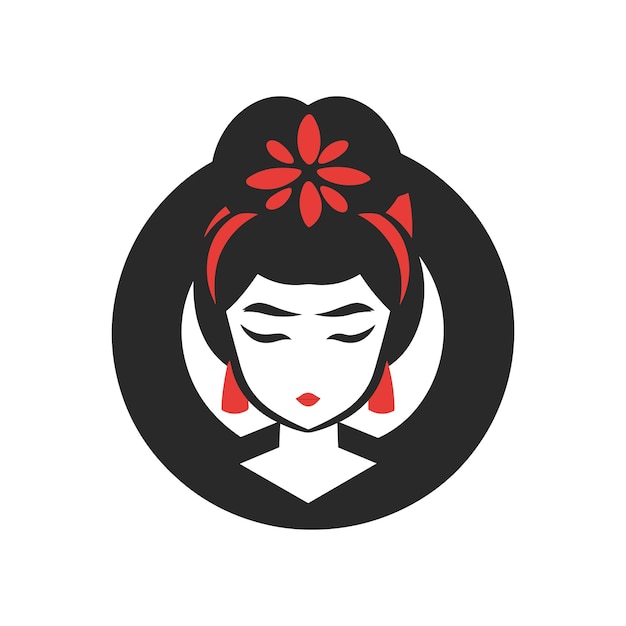 Vector simple illustration logo of a woman