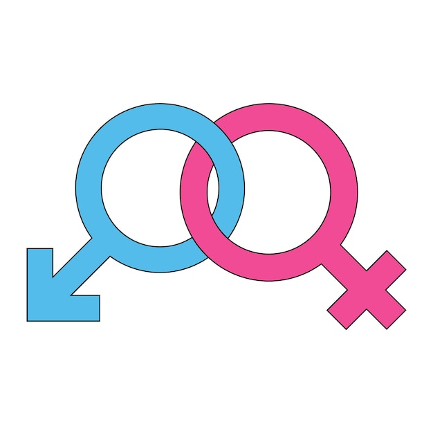 Simple illustration of Mars and Venus symbol Concept of gender symbols