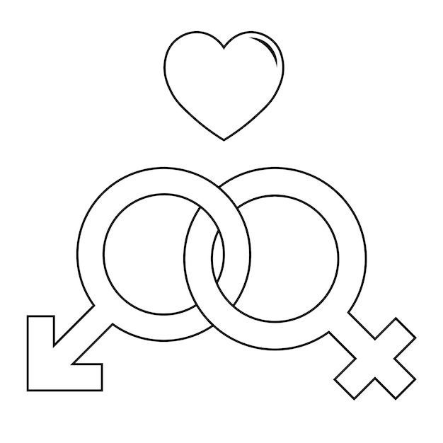 火星と金星のシンボルのシンプルなイラスト 性別記号の概念