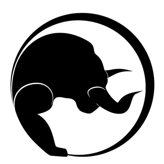 ベクトル 頭の雄牛のシルエットのシンプルなイラスト。ロゴに適しています。