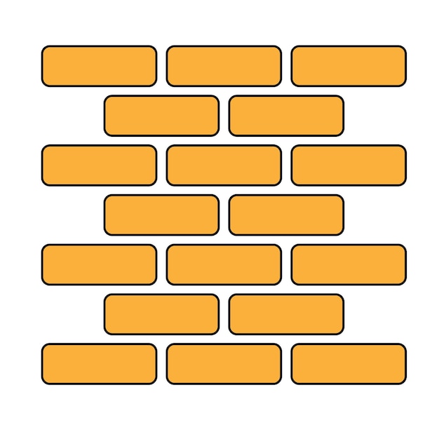 최신 유행 디자인 스타일 플랫 스타일의 벽돌 벽의 간단한 그림