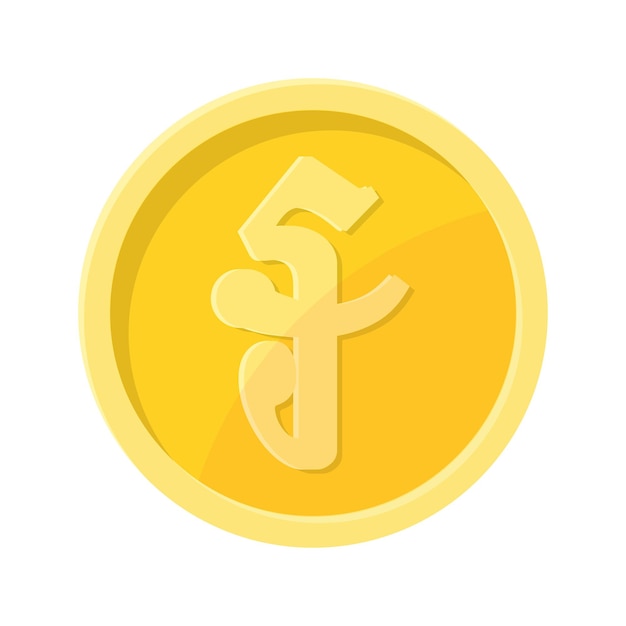 Вектор Простая иллюстрация монеты риель концепция интернет-валюты плоский стиль