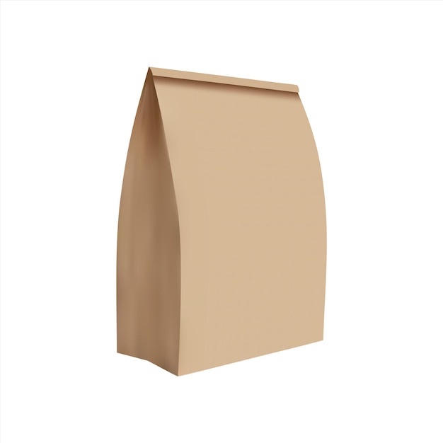 Simple illustration of paper bag Realistic illustration vector image isolated on white background