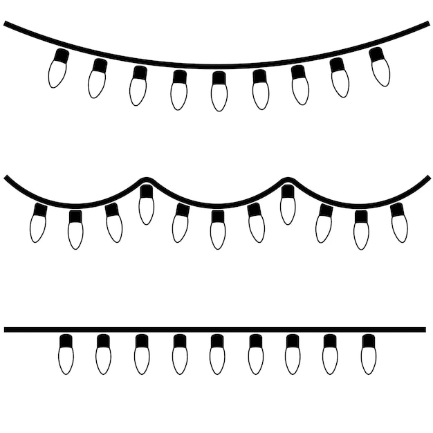 Simple illustration of retro christmas garland for Christmas holiday