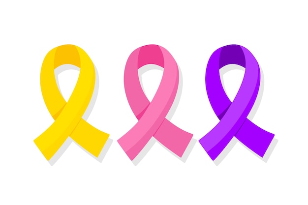 Simple Illustration of ribbon with three colors