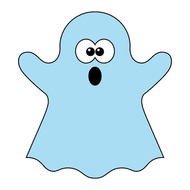 Simple illustration of scary ghost monster for Halloween day Flat style