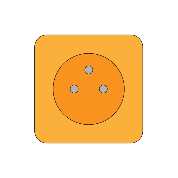 Simple illustration of socket plug icon isolated on background Flat style