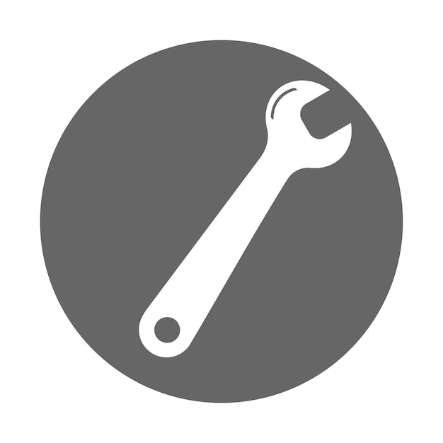 Simple illustration of spanner icon for apps and websites Concept of work tool