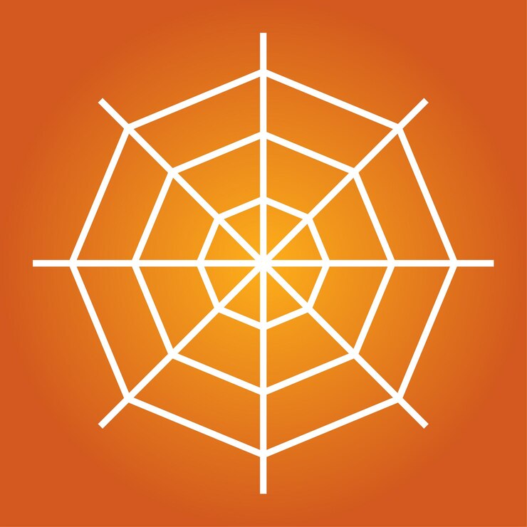 Vector simple illustration of spider web for happy halloween day flat style