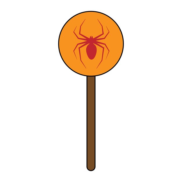 Simple illustration of sweet candy on a stick for halloween day Flat style