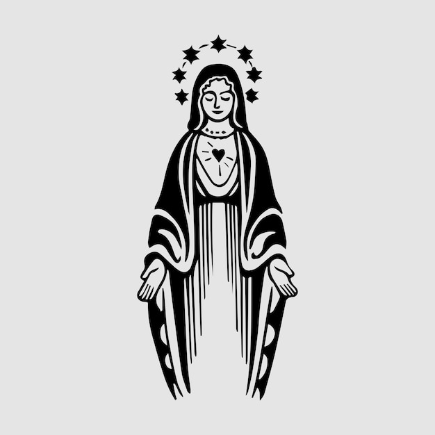 聖母グアダルーペを記念したシンプルなイラストテーマデザイン