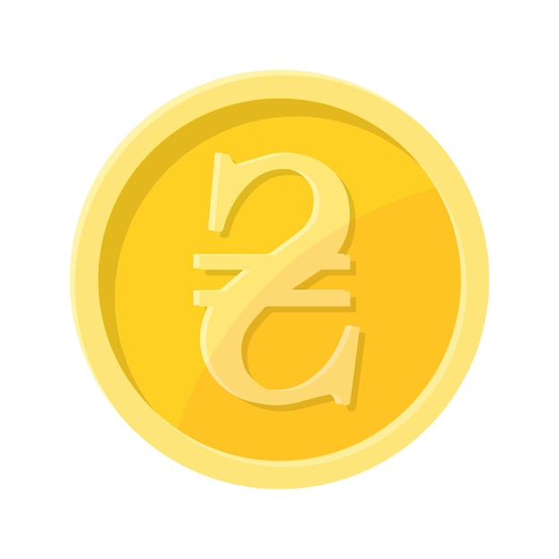 ウクライナのグリブナ通貨記号コインの簡単なイラストインターネット通貨の概念