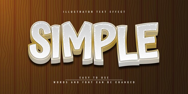 Simple Illustrator editable 3d text effect template design