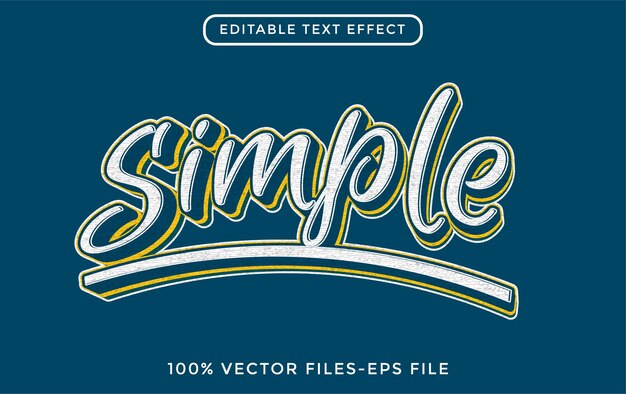 Semplice: effetto testo modificabile con illustrator vettore premium