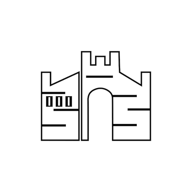 Vettore disegno del logo modificabile dell'icona del castello di illustrazione semplice