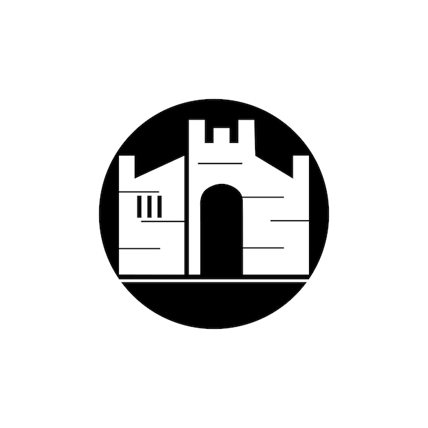 Simple ilustration castle Palace icon editable logo design