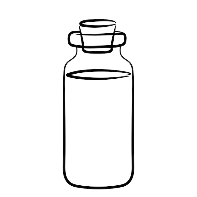 A simple image of a glass jar with a cork stopper.