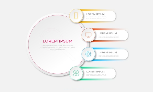 Simple Infographic design with minimal circle shape