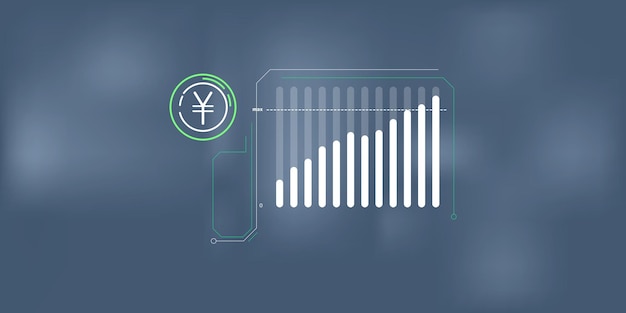 Vettore semplici infografiche sulla crescita del prezzo dello yen