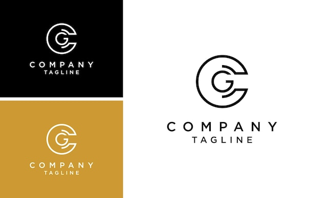 simple initial CG logo design, GC letter monogram logo vector idea