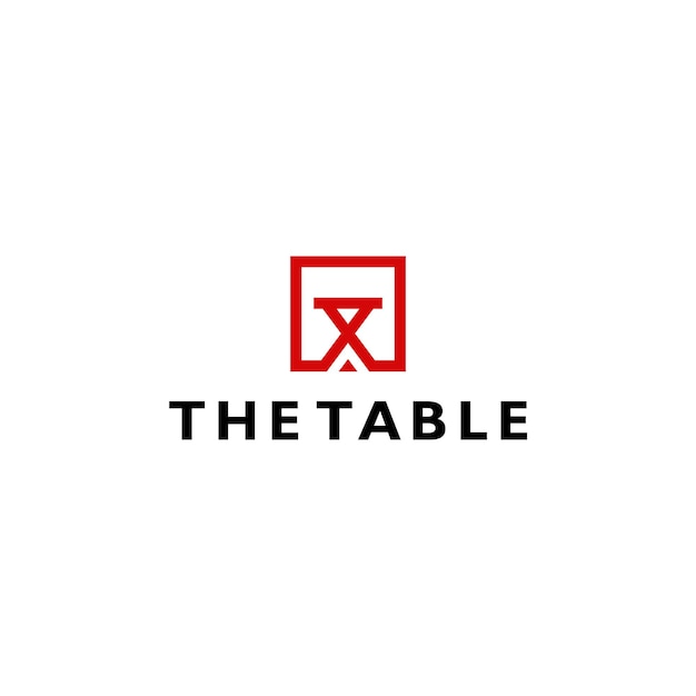 Simple Initial Latter A The Table Wood Furniture Logo Design