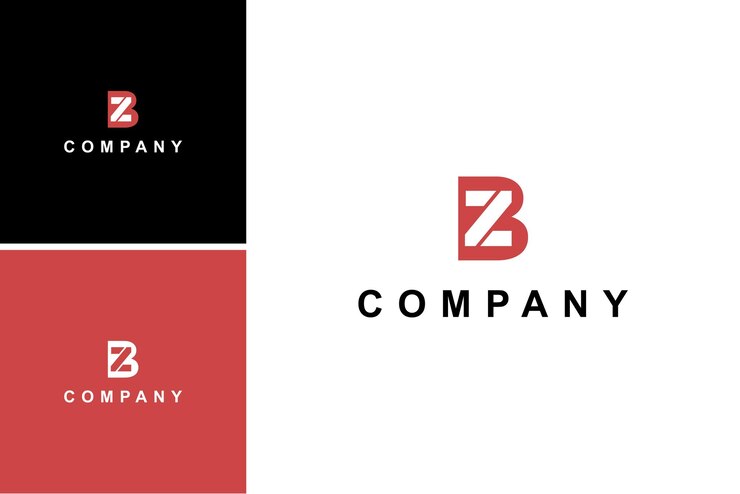 Vector simple initial letter bz logo design