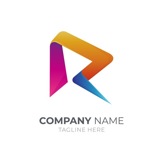 Simple initial letter R logo template