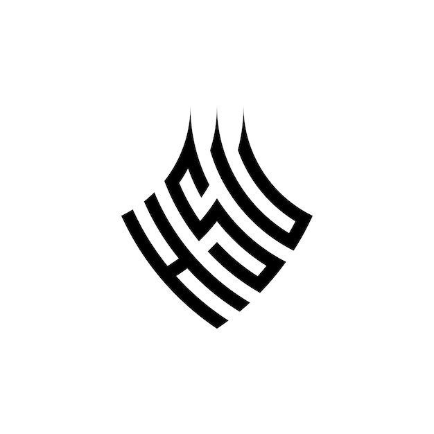 Simple initials hs and u logo