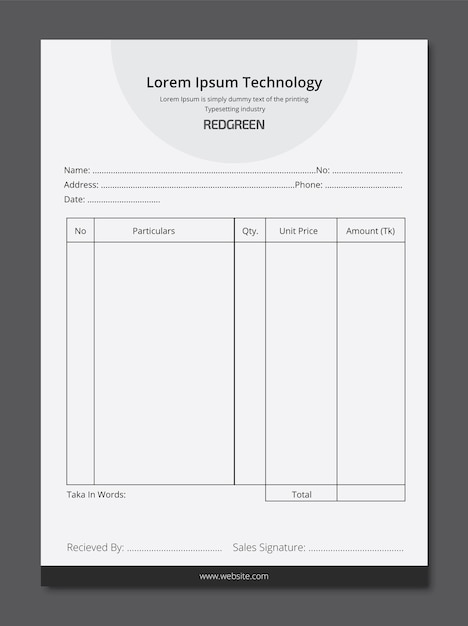 Simple invoice template