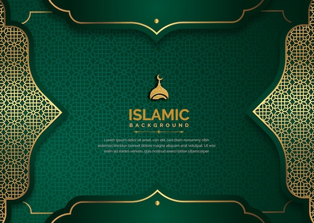 simple Islamic background gold element greeting decoration