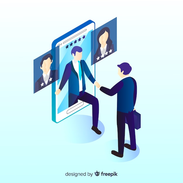 Simple isometric hiring illustration