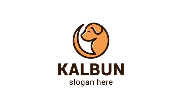 A simple kabbard logo with a dog on a white background