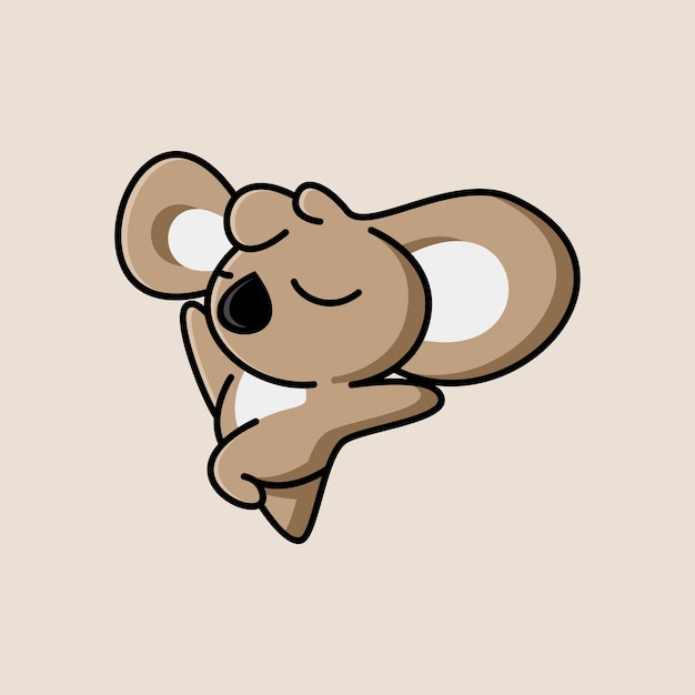 Simple kawaii cartoon cute koala activity illustration