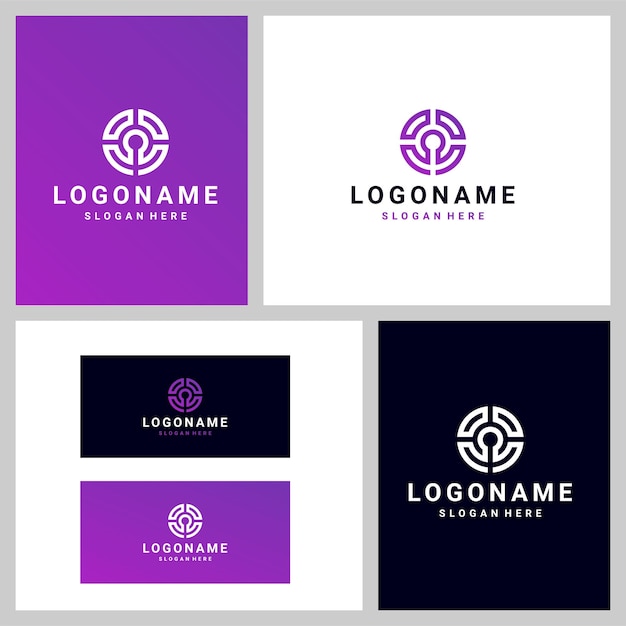 simple key logo icon design template elements