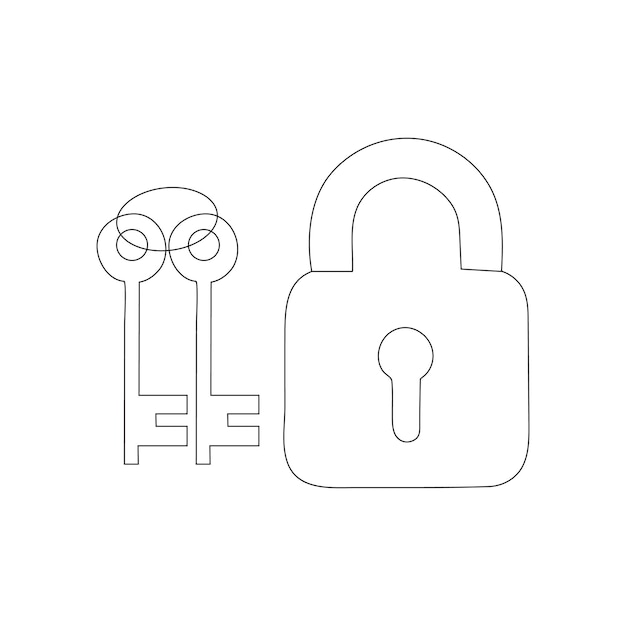 Vector simple keys and locks related vector line icons