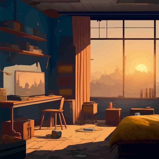 Classroom Evening 2d Anime Background Illustration Stock Illustration -  Download Image Now - iStock