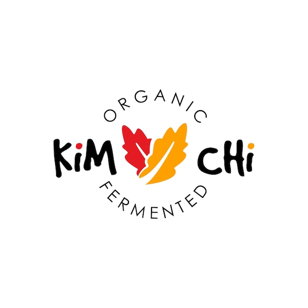 Vector simple kimchi logo fermented vegetable vector for organic healthy food