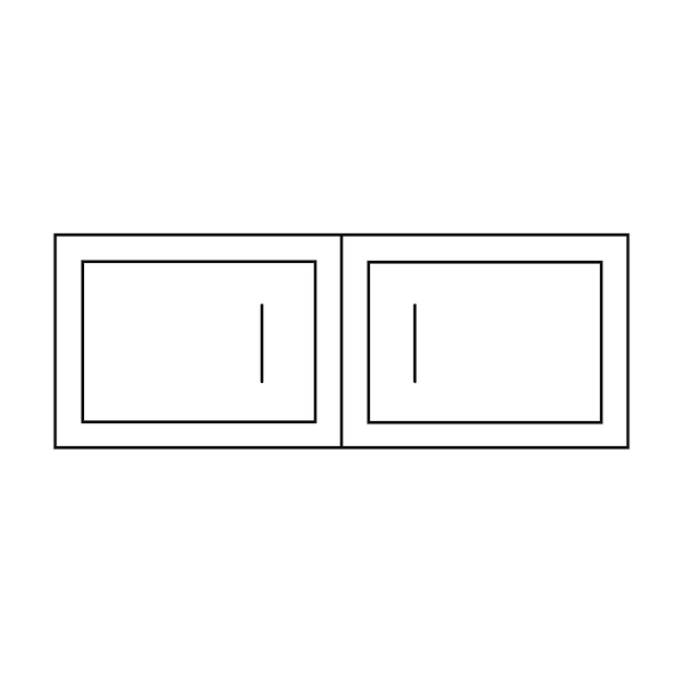 Simple kitchen interior cabinet icon in a line style Vector home furniture item